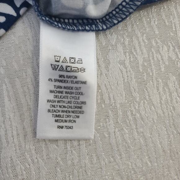 Cynthia Rowley women's blue paisley faux wrap long sleeve dress Size Med Career - Picture 8 of 10